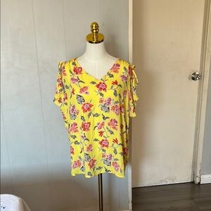 Cynthia Rowley Yellow Floral Blouse